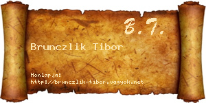 Brunczlik Tibor névjegykártya